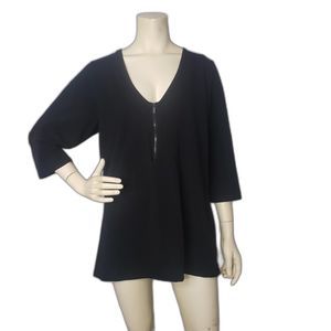 TORRID Black Zipper Tunic Top Womens Plus Size 3